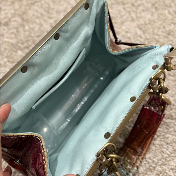 Unique Croc-embossed Cowhide Handmade Double Sides Push Lock Handbag & 2 Straps - Picture 14 of 16